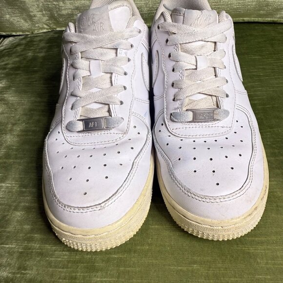 Nike Air Force 1 Low White Leather Sneakers Womens Size 8 - Picture 3 of 9